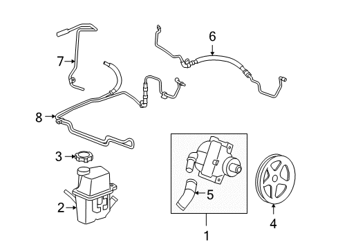 2006 Chevy Impala Power Steering Cooler Tube Diagram for 19177770