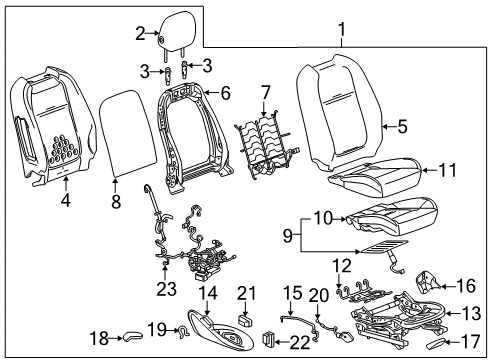 2016 Chevy Caprice Front Seat Components Diagram 2 - Thumbnail
