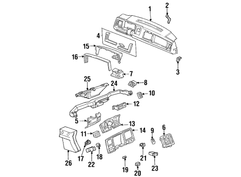 1992 Chevy C1500 A/C & Heater Control Units Diagram