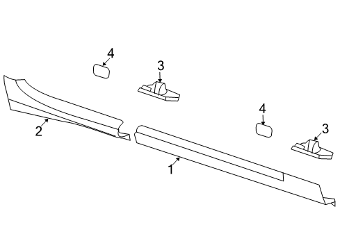 2004 Cadillac CTS Exterior Trim - Pillars Diagram