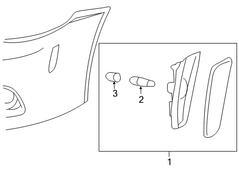 2009 Pontiac G8 Side Marker Lamp Diagram for 92215972