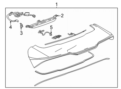 2023 Chevy Bolt EUV Spoiler Assembly, Rear Diagram for 42788634