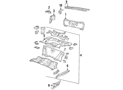 1990 Buick LeSabre Rear Floor & Rails Diagram 2 - Thumbnail