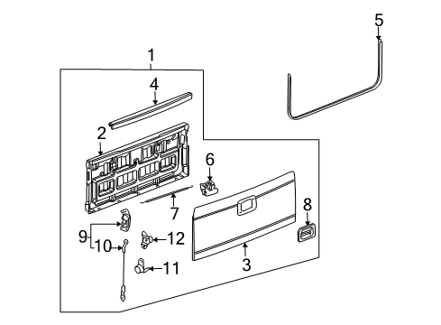 2005 Hummer H2 Gate & Hardware Diagram