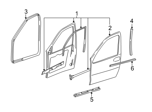 2002 Pontiac Montana Door & Components Diagram