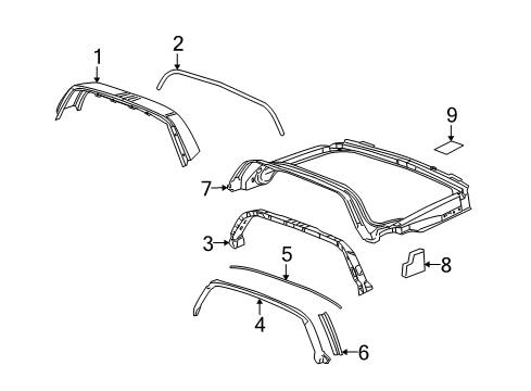 2012 Chevy Corvette Roof & Components Diagram