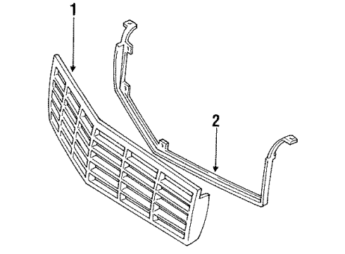 1993 Cadillac DeVille Grille Diagram for 25614636