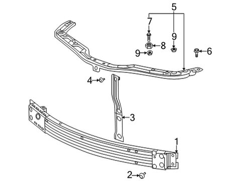 2023 Buick Encore GX Impact Bar Bolt, Front Diagram for 11603446