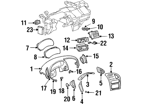 2002 Oldsmobile Aurora Cluster & Switches Diagram