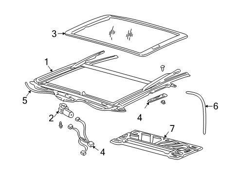 2005 Chevy Avalanche 2500 Sunroof Frame Diagram for 19367315