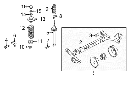 1998 Chevy Cavalier Shock Mount Diagram for 22721046