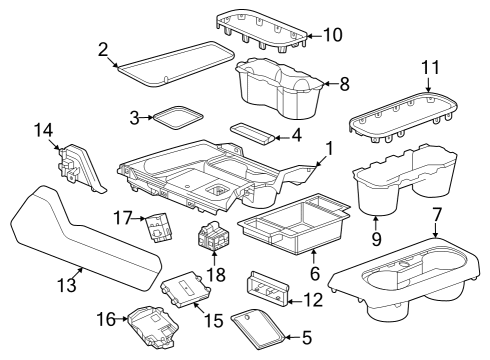 2025 GMC Sierra 2500 HD Module Assembly-Wireless Charging System Diagram for 13563756