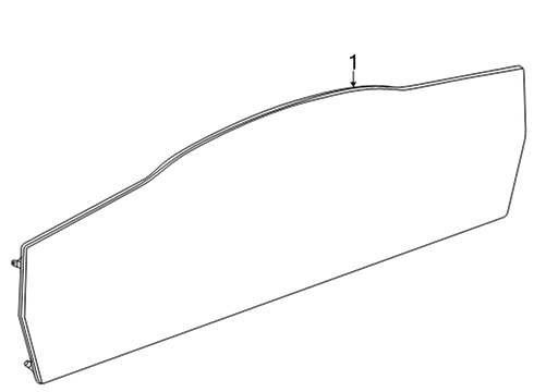 2025 Chevy Corvette Glass & Hardware - Roof Diagram