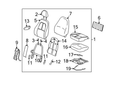 2006 Saturn Vue Seat Cover, Front Passenger Side Diagram for 15777367