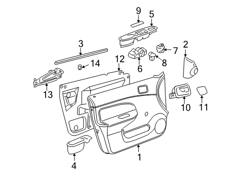 2006 Chevy Cobalt Interior Trim - Front Door Diagram