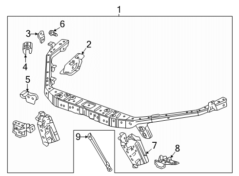 2019 Chevy Camaro Diagonal Brace, Front Diagram for 84053415