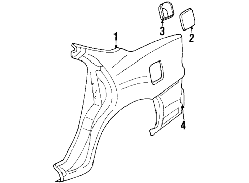 1999 Oldsmobile Intrigue Quarter Panel & Components Diagram