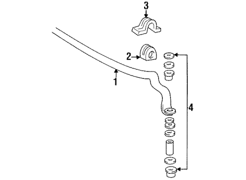 1994 Oldsmobile 98 Stabilizer Bar & Components Diagram