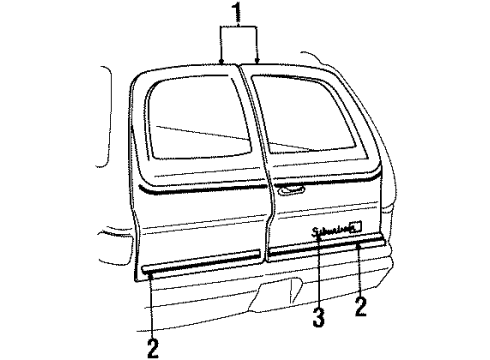 1990 Chevy V1500 Suburban Rear Cargo Door Diagram