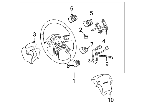 2005 Chevy Silverado 2500 HD Steering Wheel & Trim Diagram