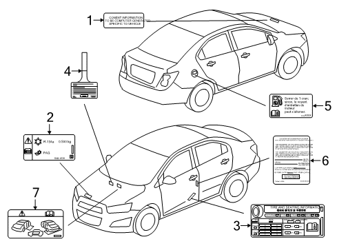 2021 Buick Encore Information Labels Diagram