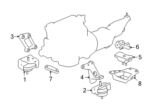 2009 Saturn Sky Engine & Trans Mounting Diagram