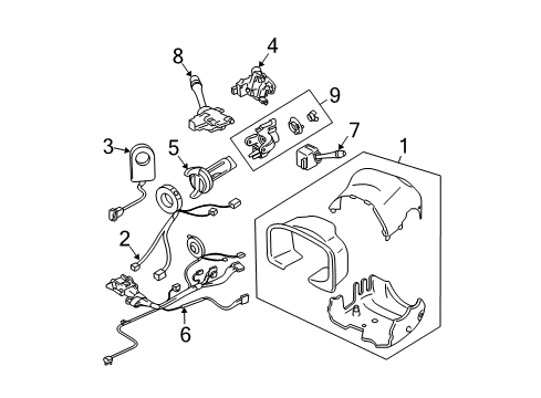 2003 Cadillac CTS Turn Signal Switch Diagram for 1999306