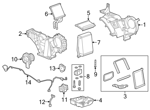 2019 Chevy Suburban Auxiliary A/C & Heater Unit Diagram