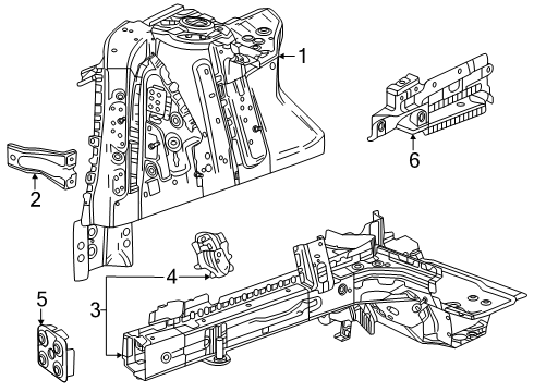 2025 Cadillac OPTIQ Structural Components & Rails Diagram