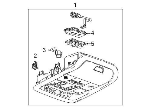 2019 Buick Regal TourX Overhead Console Diagram
