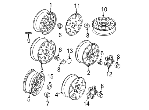 2004 Saturn Vue Center Cap Diagram for 22624424