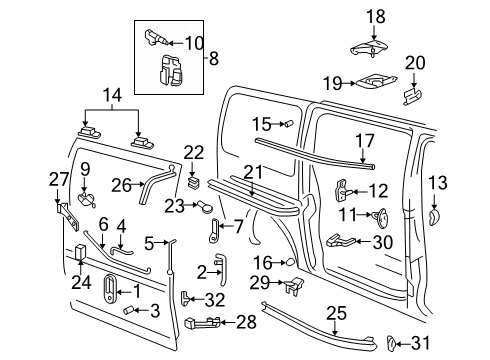 2022 GMC Savana 3500 Front Door Diagram