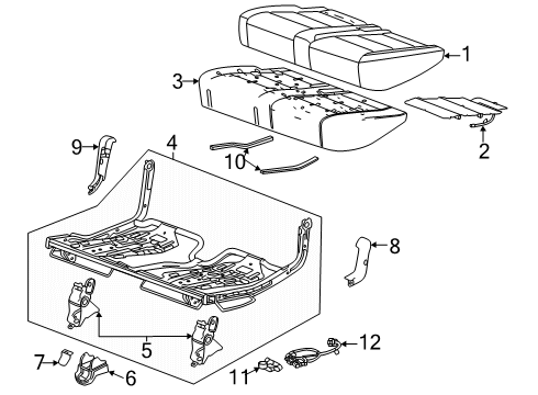 2024 GMC Hummer EV SUV Rear Seat Components Diagram