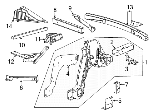 2025 Chevy Corvette Rear Floor & Rails Diagram 4 - Thumbnail