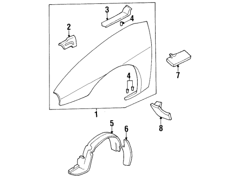 2000 Chevy Lumina Exterior Trim - Fender Diagram