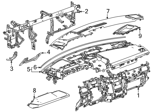 2025 GMC Yukon XL Instrument Panel Diagram
