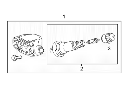 2020 GMC Sierra 3500 HD TPMS Sensor Diagram for 13528563