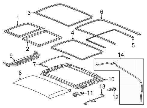 2025 GMC Terrain Sunroof Diagram