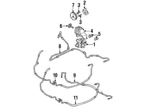 2001 Oldsmobile Aurora P/S Pump & Hoses Diagram 2 - Thumbnail