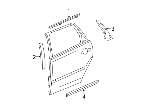 2006 Chevy Malibu Exterior Trim - Rear Door Diagram