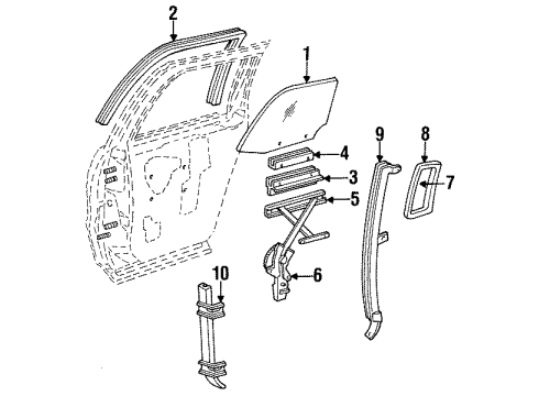1994 Cadillac Fleetwood Rear Door Diagram