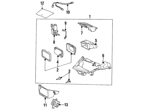 1992 Saturn SC Headlamp Components Diagram