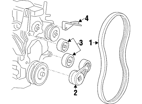 1998 Oldsmobile Cutlass Belts & Pulleys Diagram