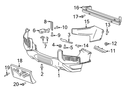 2021 Chevy Colorado Bumper & Components - Front Diagram 4 - Thumbnail