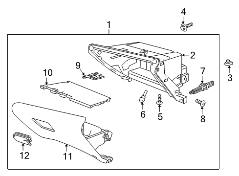 2017 Buick Cascada Glove Box Door, Black Diagram for 23389957