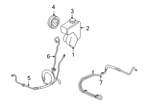 2005 Saturn Relay Power Steering Return Hose Diagram for 15293049