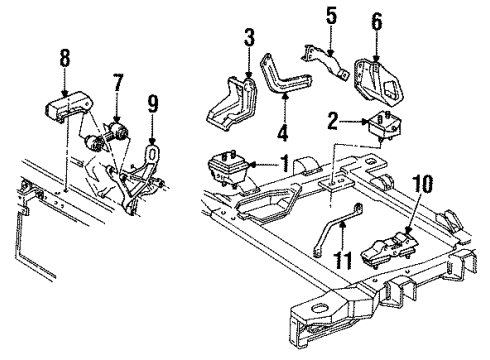 1991 Chevy Lumina Engine & Trans Mounting Diagram 4 - Thumbnail