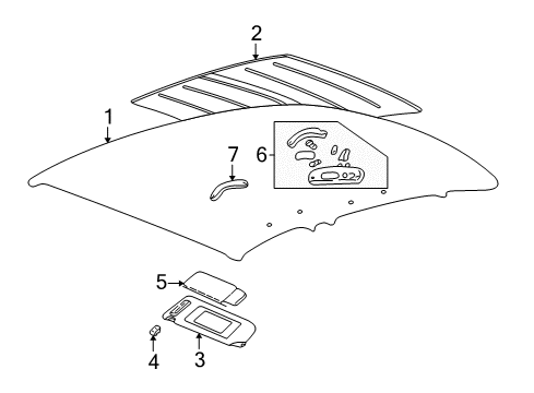 1998 Buick Park Avenue Interior Trim - Roof Diagram