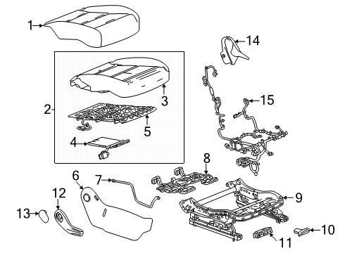 2025 Chevy Equinox Passenger Seat Components Diagram