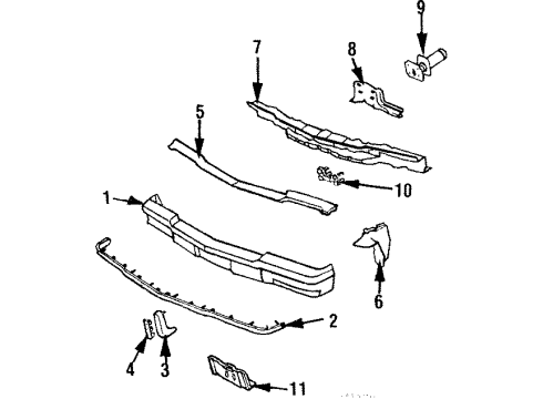 1987 Pontiac Safari Filler Panel, Front Driver Side Diagram for 14010509